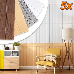 Self-Adhesive 3D Wall Panels Wood Effect – Waterproof, Easy Peel & Stick, 5pcs Set | INSTAWOOD